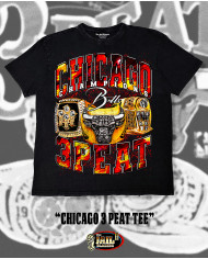 Chicago Three Peat Tee - Washed Black