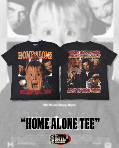 Home Alone Tee - Washed Black