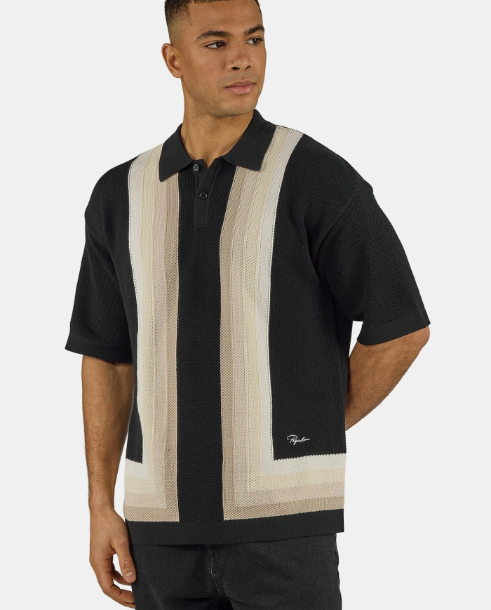 copy of Tellero Pique Knit Polo - Black