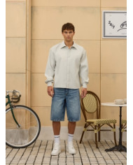 Troy Plissee Longsleeve Shirt - Fog Grey