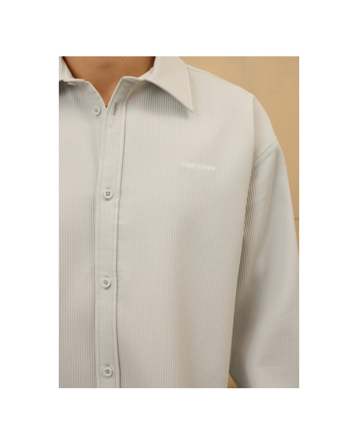 Troy Plissee Longsleeve Shirt - Fog Grey