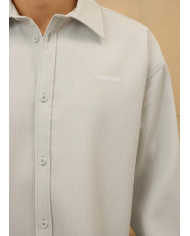 Troy Plissee Longsleeve Shirt - Fog Grey