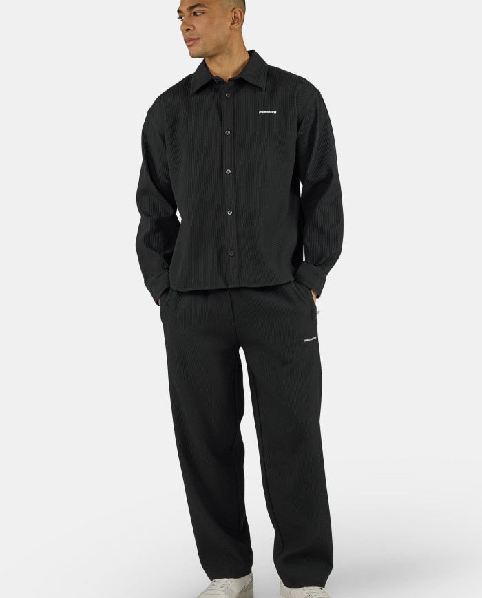 Troy Plissee Longsleeve Shirt - Black