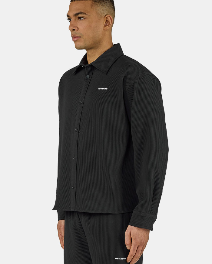 Troy Plissee Longsleeve Shirt - Black