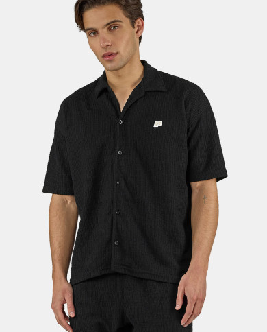 Libco Structured Knit Shirt - Black