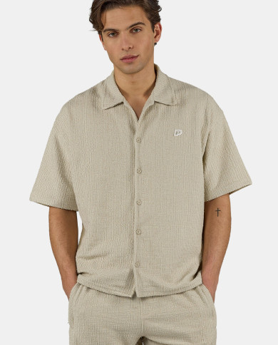 Libco Structured Knit Shirt - Khaki Beige