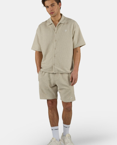 Libco Structured Knit Shirt - Khaki Beige