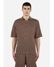 Canva Knit Polo Shirt - Cozy Brown