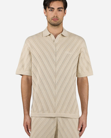 copy of Canva Knit Polo Shirt - Cozy Brown