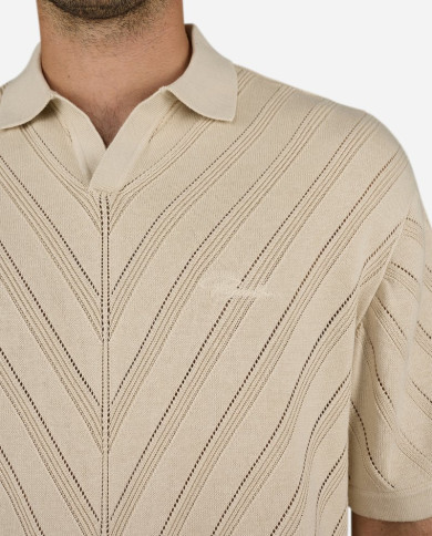 copy of Canva Knit Polo Shirt - Cozy Brown