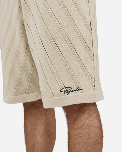 Canva Knit Shorts - Light Beige