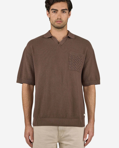 Campo Knit Polo Shirt - Cozy Brown