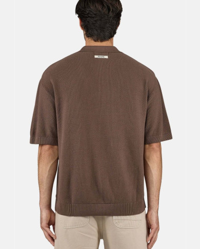 Campo Knit Polo Shirt - Cozy Brown