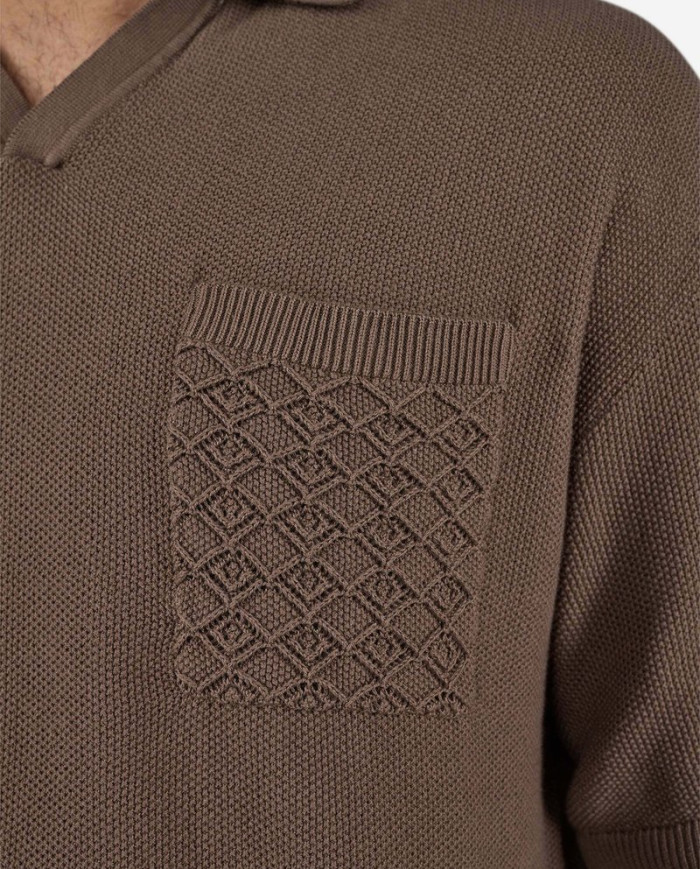 Campo Knit Polo Shirt - Cozy Brown