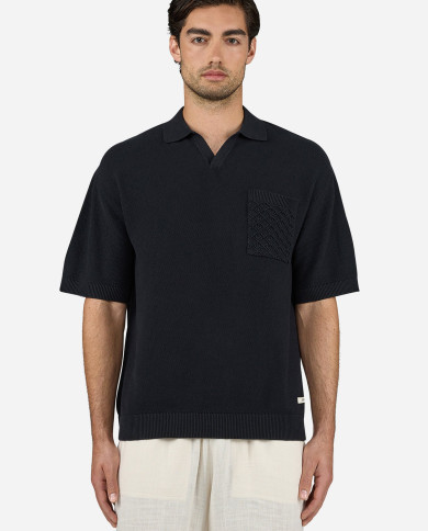 copy of Campo Knit Polo Shirt - Cozy Brown