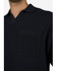 Campo Knit Polo Shirt - Black