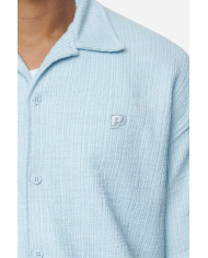 Libco Structured Knit Shirt - Washed Baby Blue Unbleached