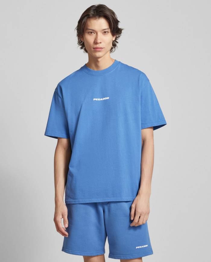 Colne Logo Oversized Tee - Washed Retro Blue