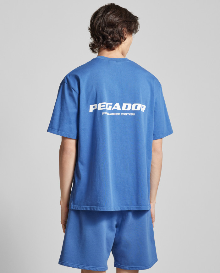 Colne Logo Oversized Tee - Washed Retro Blue