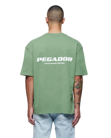 Colne Logo Oversized Tee - Vintage Washed Cypress Green