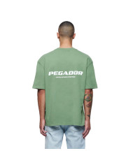 Colne Logo Oversized Tee - Vintage Washed Cypress Green