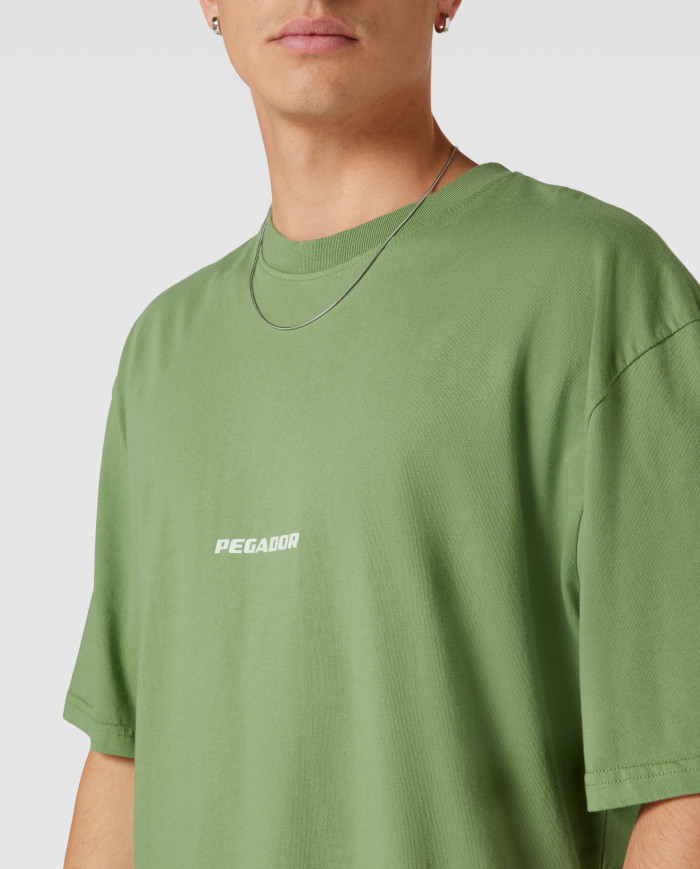 Colne Logo Oversized Tee - Vintage Washed Cypress Green