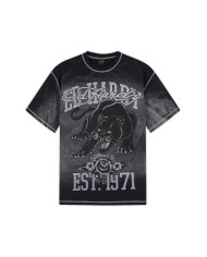 Ed Hardy - Washed Waffle Panther Graphic Relaxed T-Shirt - Black