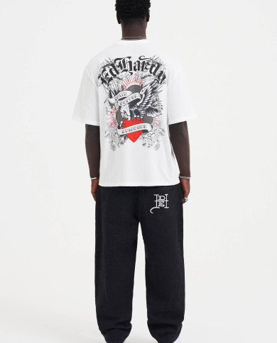 Ed Hardy - Death Before Dishonor Eagle Relaxed T-Shirt - White