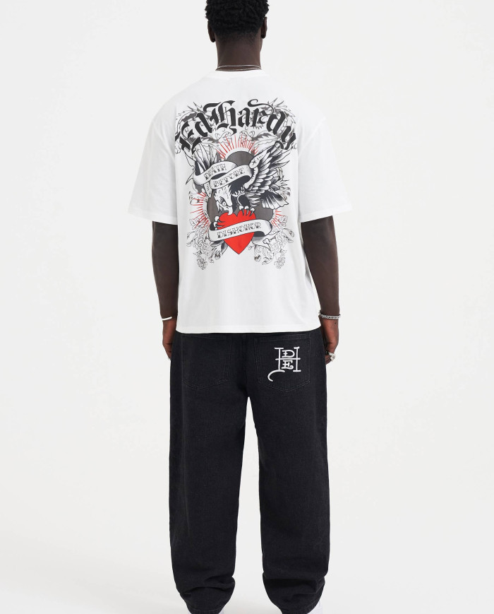 Ed Hardy - Death Before Dishonor Eagle Relaxed T-Shirt - White
