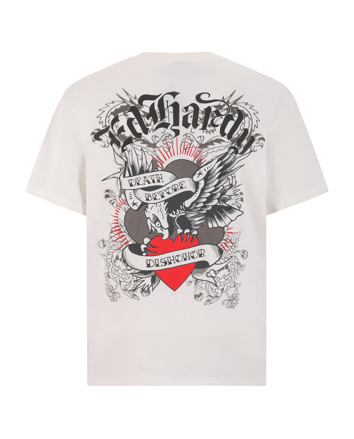 Ed Hardy - Death Before Dishonor Eagle Relaxed T-Shirt - White