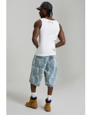 Ed Hardy - Gothic Ed Hardy Cobweb Denim Jorts - Bleach