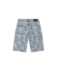Ed Hardy - Gothic Ed Hardy Cobweb Denim Jorts - Bleach