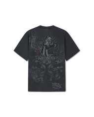 Ed Hardy - Mens Dragon Panther Graphic Regular T-Shirt - Black