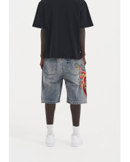 Ed Hardy - Mens Devil Mermaid Denim Jorts Shorts - Blue