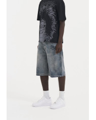 Ed Hardy - Mens Devil Mermaid Denim Jorts Shorts - Blue