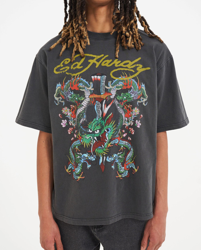 Ed Hardy - Death Before Dishonor Eagle Relaxed T-Shirt - Blue