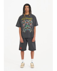 Ed Hardy - Battle Of The Dragons Tshirt - Charcoal