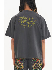 Ed Hardy - Battle Of The Dragons Tshirt - Charcoal