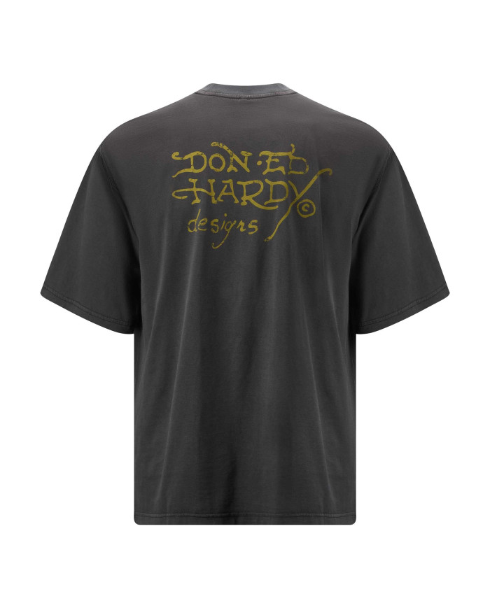 Ed Hardy - Battle Of The Dragons Tshirt - Charcoal