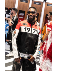 Ed Hardy - 1971 Moto Biker Jacket- Black/Red/White