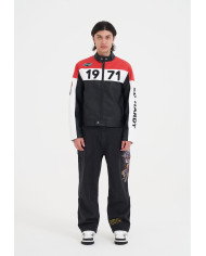 Ed Hardy - 1971 Moto Biker Jacket- Black/Red/White