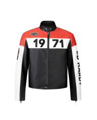 Ed Hardy - 1971 Moto Biker Jacket- Black/Red/White
