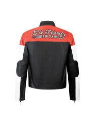 Ed Hardy - 1971 Moto Biker Jacket- Black/Red/White