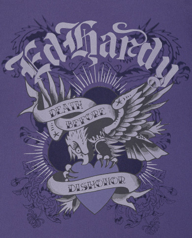 Ed Hardy - Death Before Dishonor Eagle Relaxed T-Shirt - Blue