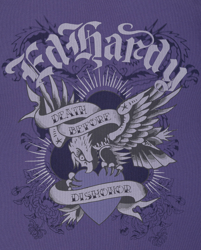 Ed Hardy - Death Before Dishonor Eagle Relaxed T-Shirt - Blue