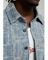 Ed Hardy - Distressed Cross Relaxed Denim Shirt - Blue
