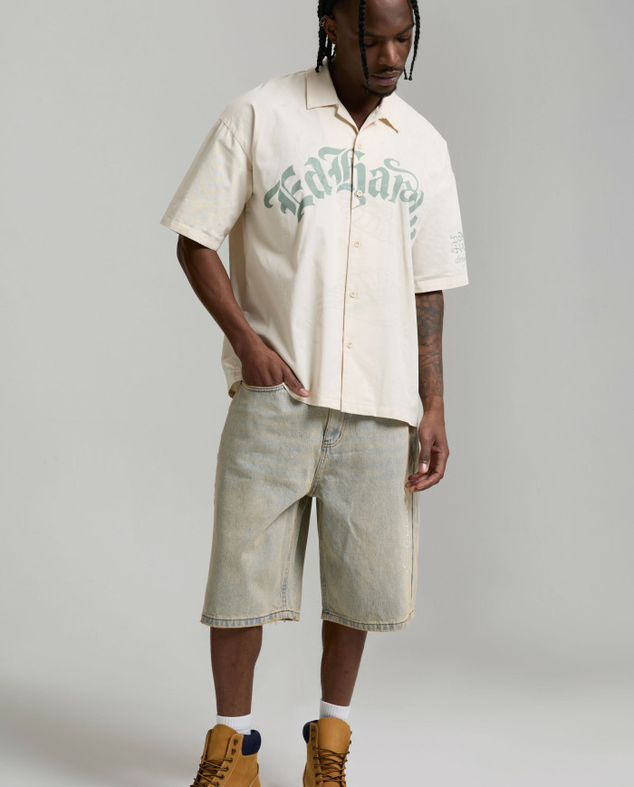 Ed Hardy - Desert Snake Relaxed Denim Jort - Blue Sand Wash