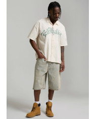 Ed Hardy - Desert Snake Relaxed Denim Jort - Blue Sand Wash