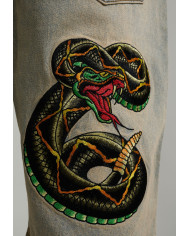 Ed Hardy - Desert Snake Relaxed Denim Jort - Blue Sand Wash