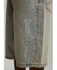 Ed Hardy - Desert Snake Relaxed Denim Jort - Blue Sand Wash